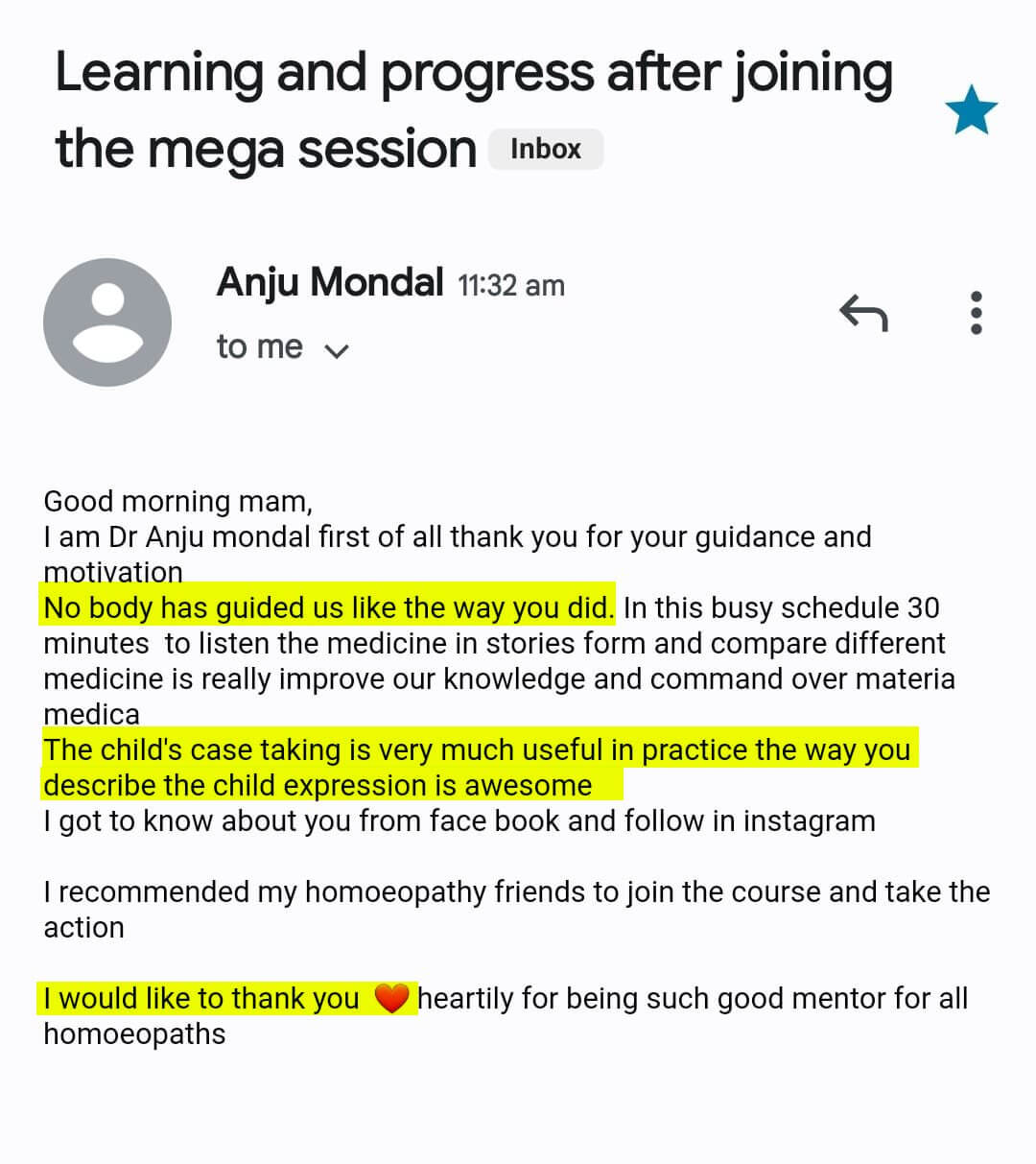 WhatsApp learner feedback 21