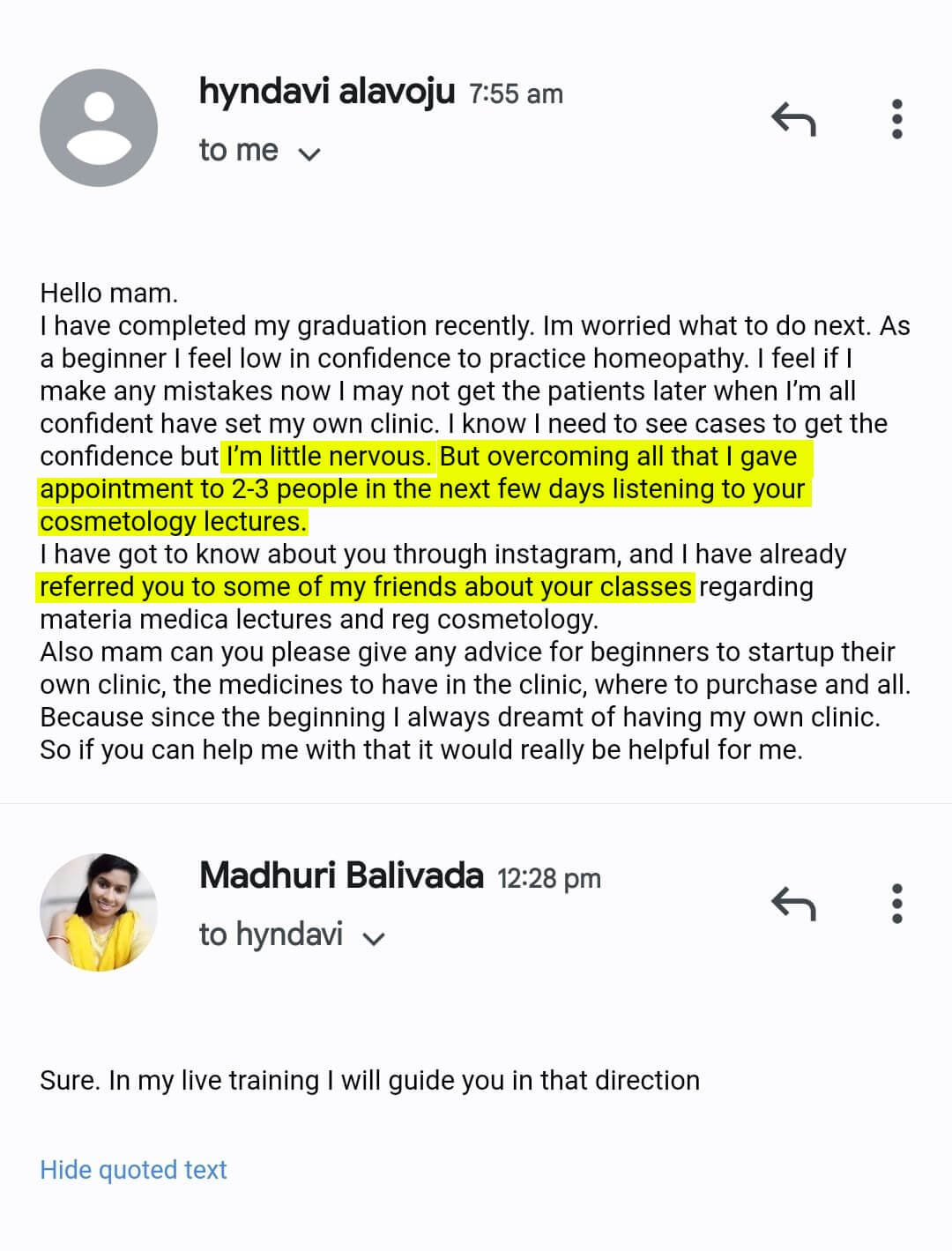 WhatsApp learner feedback 3