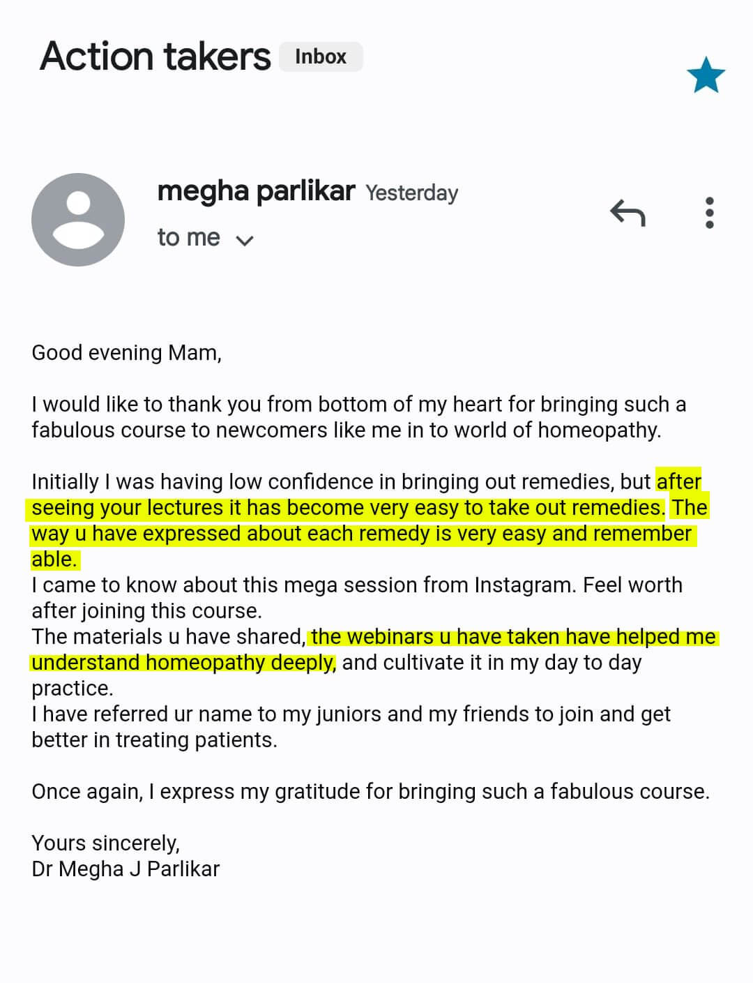 WhatsApp learner feedback 17